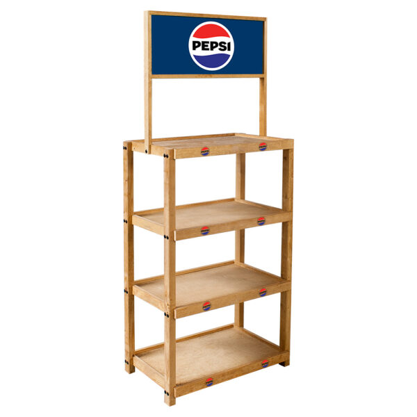 Pepsi 2-Liter Beverage Wood Display Rack