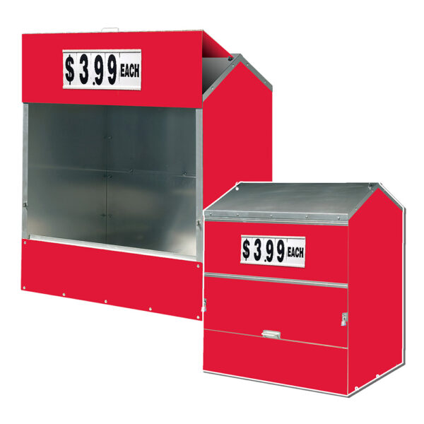 Red Steel Master Dock Locker® Outdoor Display